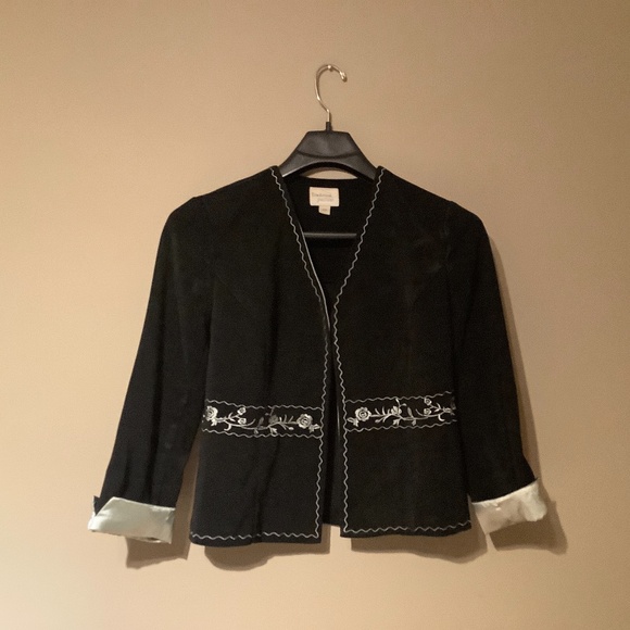 Vintage 2 Piece Formal Jacket and Sleeveless Satin Blouse - Picture 3 of 7